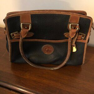 Vintage Douney & Bourke Handbag - All Weather Pebbled Leather - Black & Tan